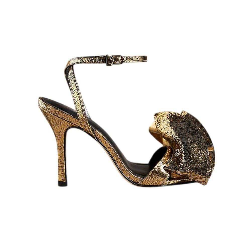 Larroude Metallic Gold Penelope Heels Size 8.5
